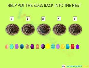 Eggs in the Nest: Counting Practice Worksheet