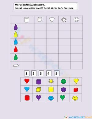 Shape Counting: Match Shapes and Colors
