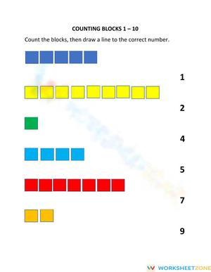 Counting Blocks 1-10: Number Skills practice