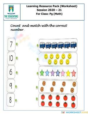 Count and match the correct no wit picture
