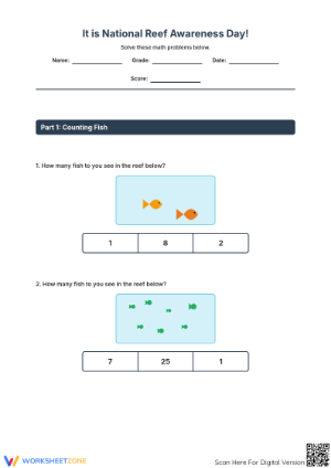 Math problem of the day- coral reef