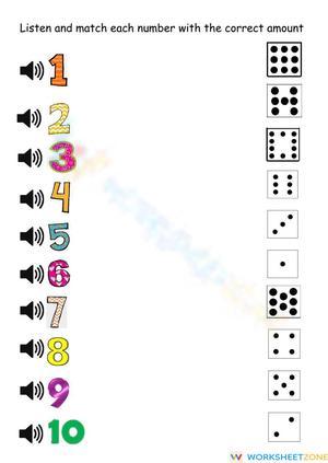 Number Matching Worksheet