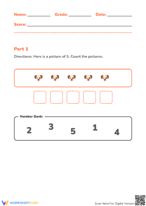 Printable Rote Counting Worksheet | Grade K Math