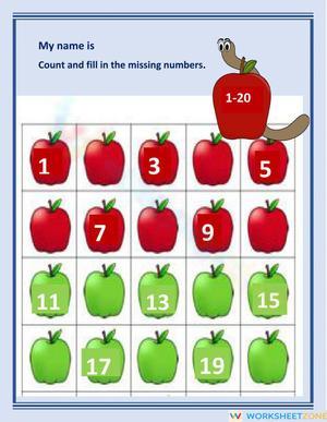 Numbers 1-20 Worksheet