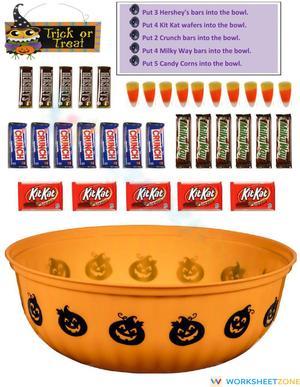 Trick or Treat Counting Worksheet