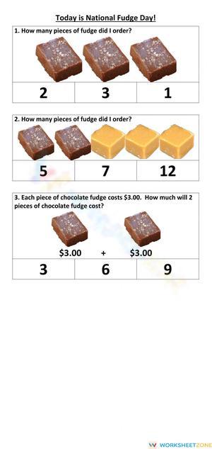 National Fudge Day Math Worksheet