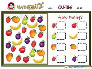 Count the Fruits Worksheet – Fun for Early Learners