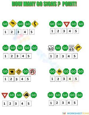 Counting Signs Worksheet