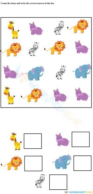 Math Worksheet for K1 Skill Practice