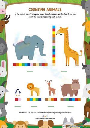 Counting Animals Worksheet