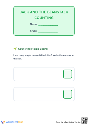 Printable Jack and the Beanstalk Counting - Preschool Math