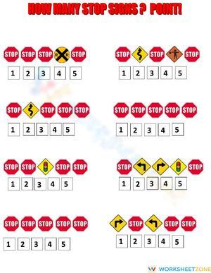 Counting Stop Signs Worksheet