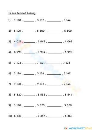 Counting on Numbers Worksheet