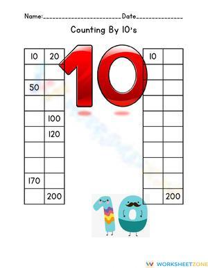 Count by 10 Worksheet