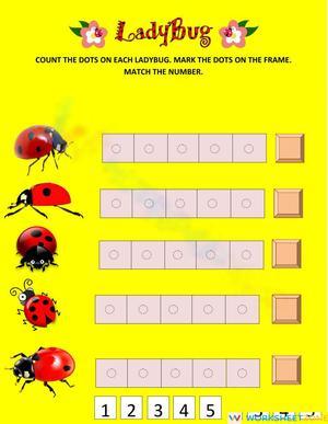 Counting Dots on Ladybug Worksheet