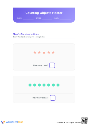 Printable Counting Objects Worksheet | Grade K-2 Math