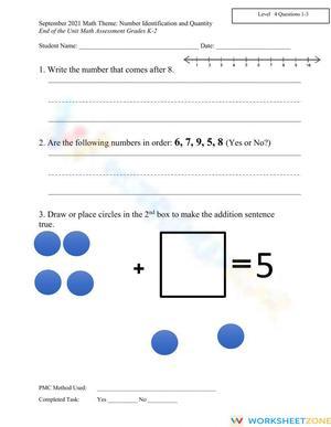 Math Worksheet for Level 4