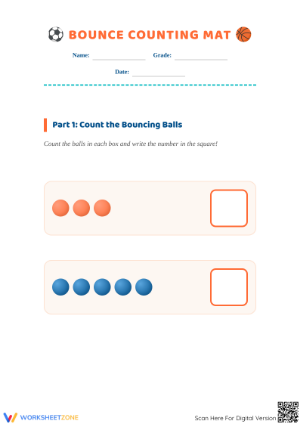 Printable Bounce Counting Mat | Kindergarten Math Essential