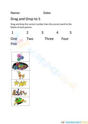 Drag and Drop to 5: Interactive Counting Activity