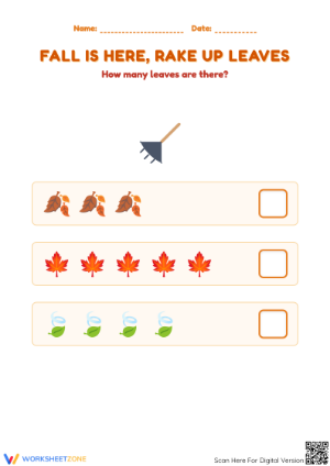 Essential Count the Leaves Worksheet | Kindergarten Math