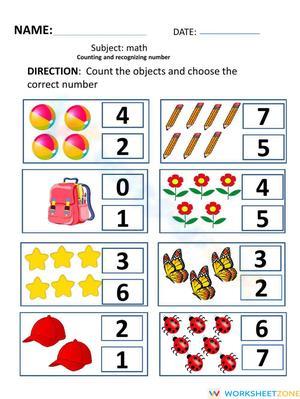 Counting and recognizing number