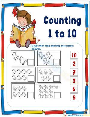 Counting 1 to 10 Practice Sheet