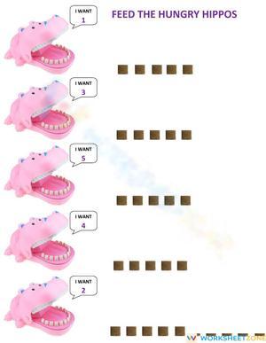 Feed the Hippos: A Counting Worksheet