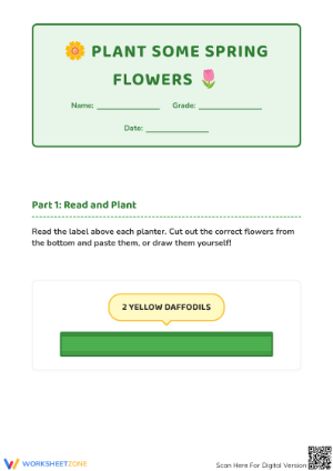 Essential Spring Counting & Gardening Activity | Grade 1-2
