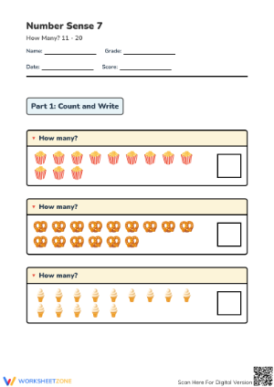 Printable Counting & Number ID Worksheet | Grade K Math