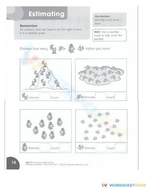 Estimate Quantities Worksheet
