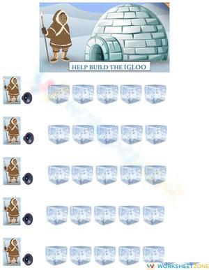 Help Build the Igloo: Counting Blocks Worksheet