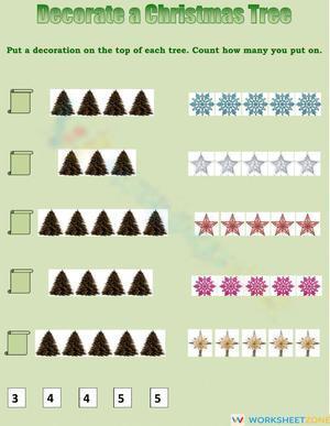 Christmas Tree Counting Worksheet
