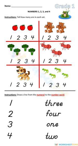 Numbers 1, 2, 3, and 4: Learning Basics