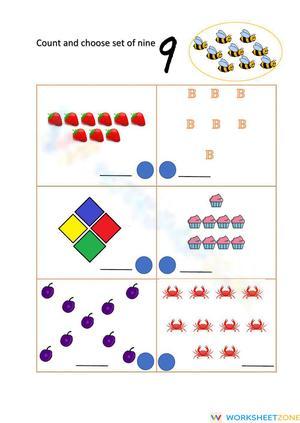 Counting Sets of 9 Practice
