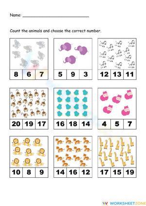 Counting Numbers from 1 to 20