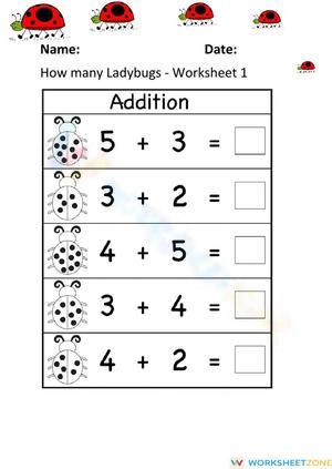 Counting Ladybugs Worksheet