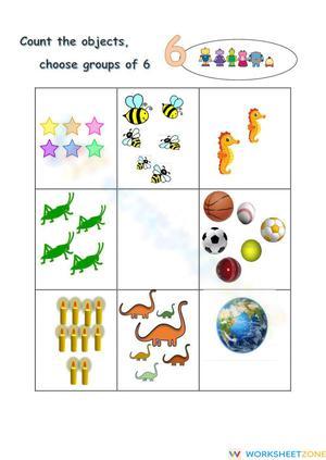 Counting Sets of 6 Practice