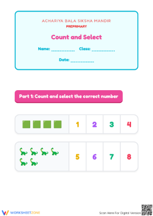 Essential Preschool Counting Worksheet: Count and Click