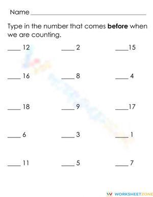 Identifying Number Before Practice