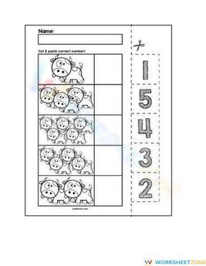 Counting Animals 1-5: Number Skills Worksheet