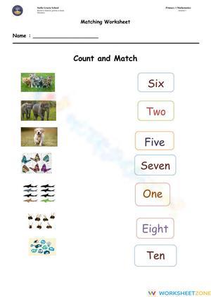 Count and Match: Number Recognition Worksheet