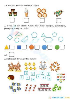 Learn to Count Up to 10: Math Worksheet