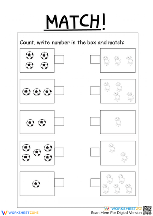 Count and Match with Soccer Balls and Puppies
