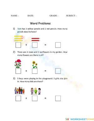 Addition with Counting Worksheet