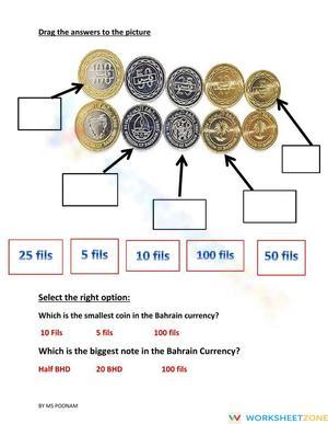 Bahrain Currency Worksheet | Grade 2-4 Essential