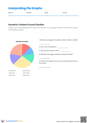 Interpreting Pie Graphs Worksheet | Grade 6 Essential