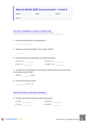 Essential 3.MD.B.3 Worksheet: Data Assessment — Grade 3