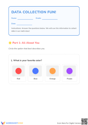 Printable Data Collection Worksheet | Grades K-2 Math