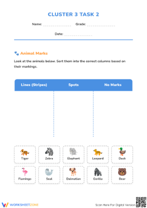 Sorting Data Worksheet | Grade 1 Math Printable