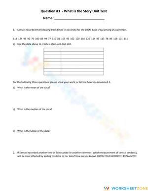 Essential Grade 8 Data Analysis & Statistics Worksheet